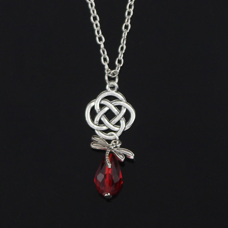 Gem Pendant Necklace Personality Retro