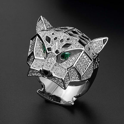 Gold And Rhodium Plating Leopard Man
