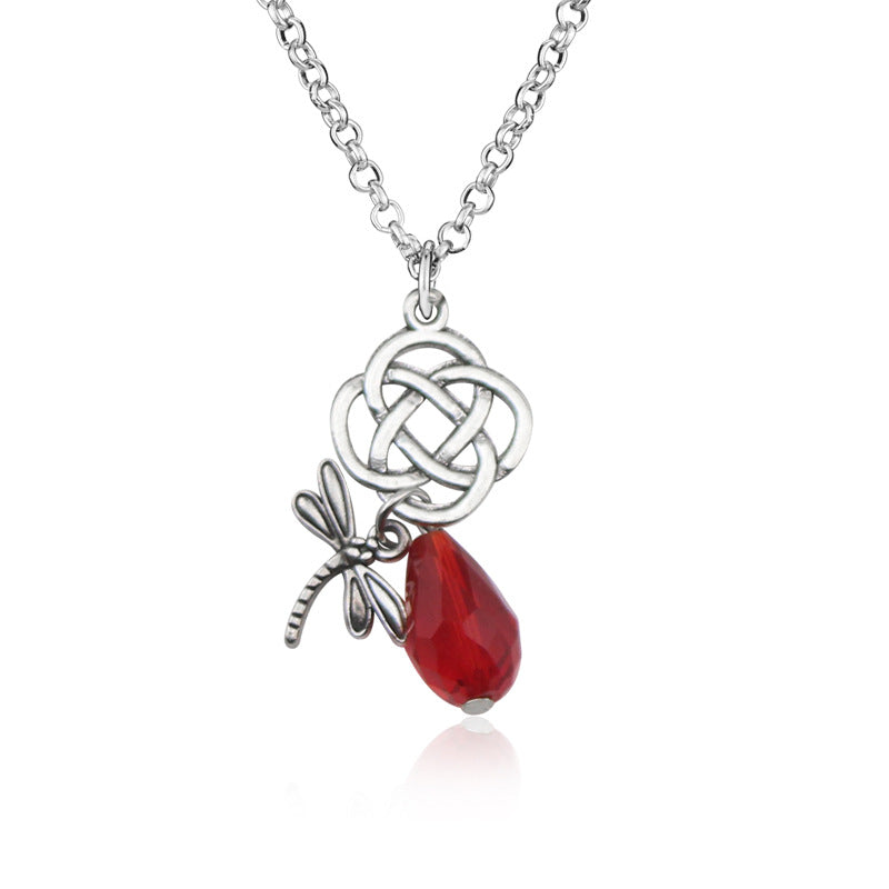Gem Pendant Necklace Personality Retro