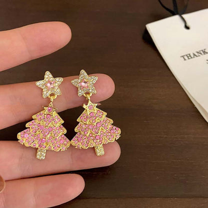 Luxury Sparkling Zircon Xmas Earrings