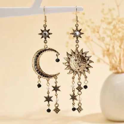 Long Sun Moon Women's Earrings Retro Style