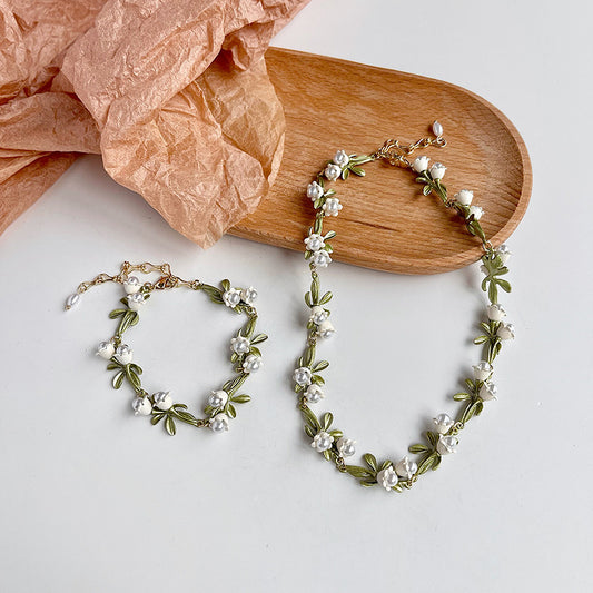 White Lily Of The Valley Necklace Clavicle Chain