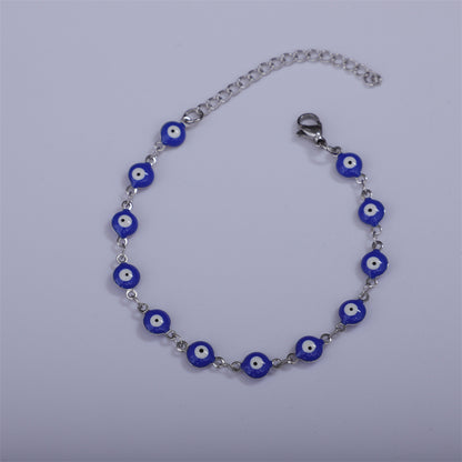 Titanium Steel Round Eye Lucky Amulet Bracelet