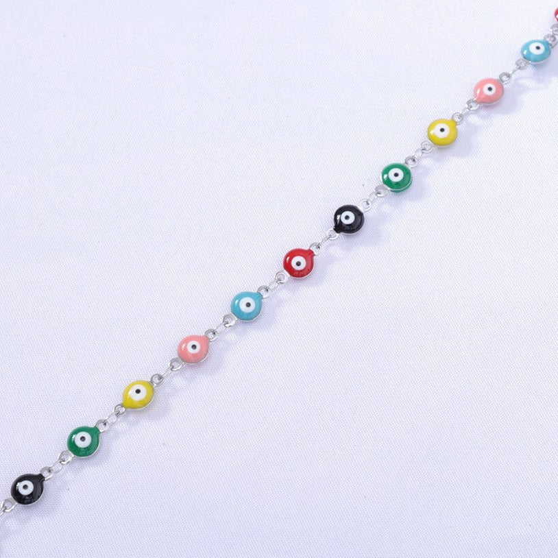 Titanium Steel Round Eye Lucky Amulet Bracelet