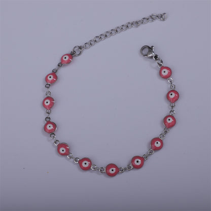 Titanium Steel Round Eye Lucky Amulet Bracelet