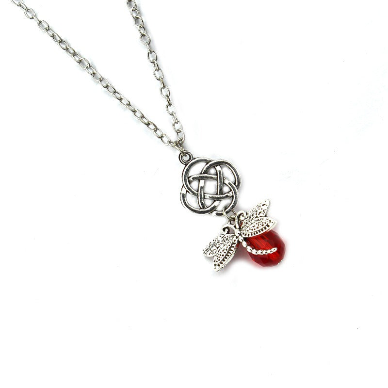 Gem Pendant Necklace Personality Retro