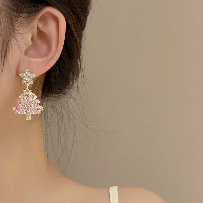 Luxury Sparkling Zircon Xmas Earrings