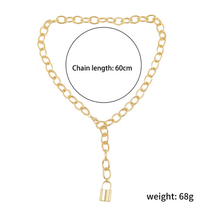 Double-layer Golden Lock Heart Necklace