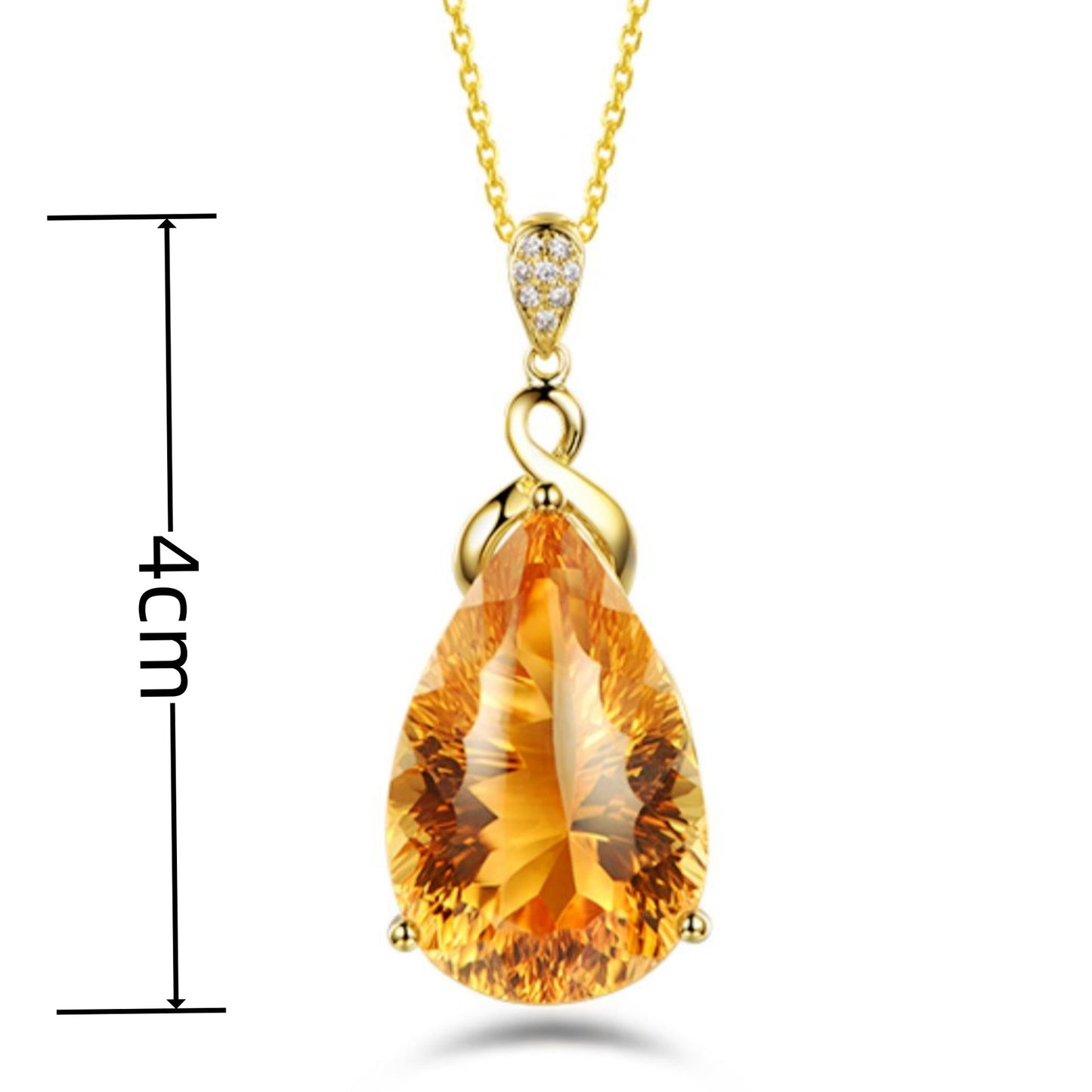 Women's Fashion Simple Imitation Natural Citrine Pendant Necklace
