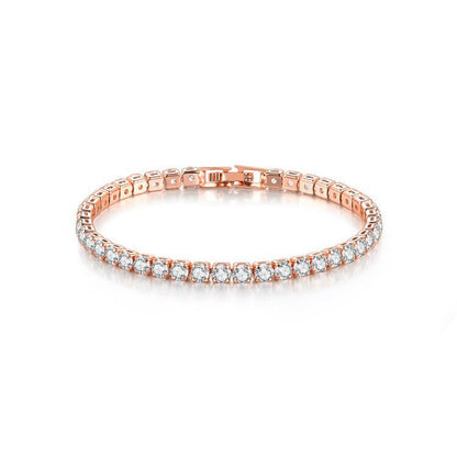 Zircon Bracelet Single Row 4mm Round Full Diamond Tennis Chain Cross-border Hip Hop Jewelry