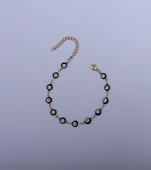 Titanium Steel Round Eye Lucky Amulet Bracelet