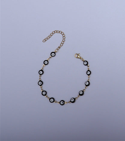 Titanium Steel Round Eye Lucky Amulet Bracelet