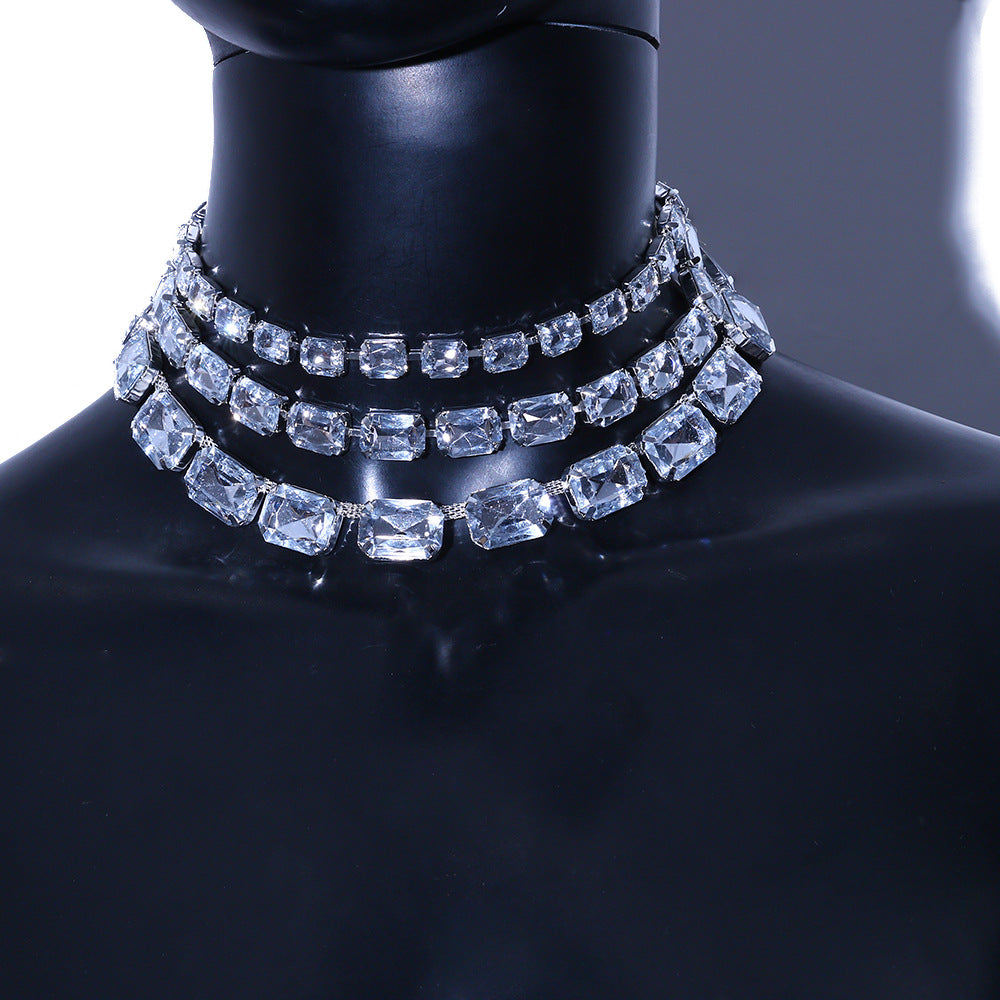 Women's Fashion Rhinestone Multi-layered Tassel Necklace