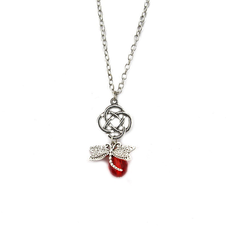 Gem Pendant Necklace Personality Retro