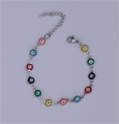 Titanium Steel Round Eye Lucky Amulet Bracelet