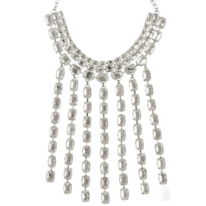 Women's Fashion Rhinestone Multi-layered Tassel Necklace