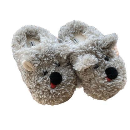 Women's Winter Plush Cartoon Puppy Cotton Slippers