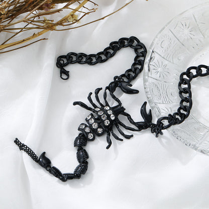 Simple Gun Black Diamond Scorpion Anklet