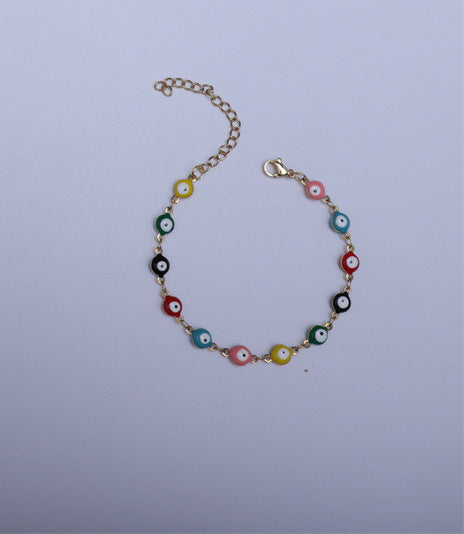 Titanium Steel Round Eye Lucky Amulet Bracelet