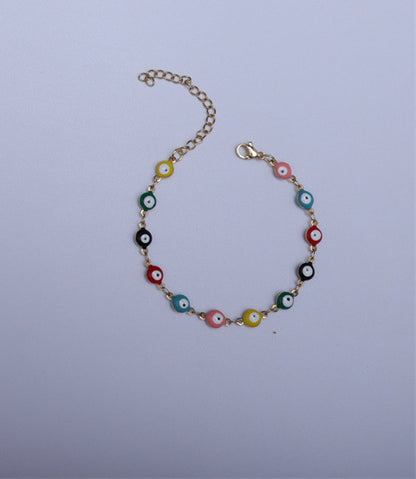 Titanium Steel Round Eye Lucky Amulet Bracelet