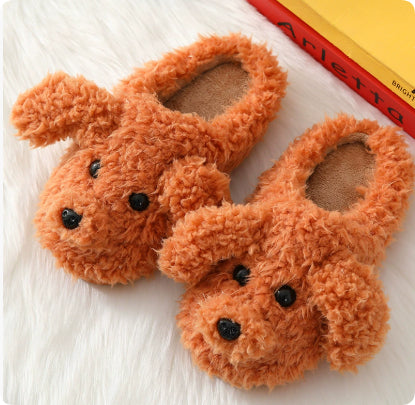 Winter Pack Heel Cotton Shoes Women's Cartoon Furry Slippers