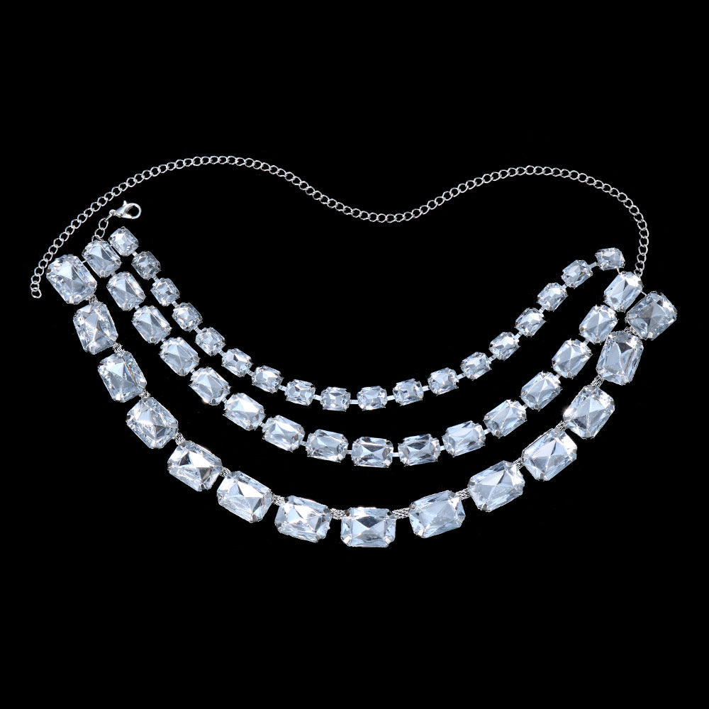 Women's Fashion Rhinestone Multi-layered Tassel Necklace