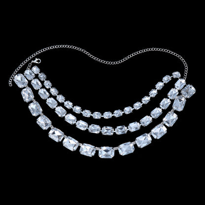 Women's Fashion Rhinestone Multi-layered Tassel Necklace