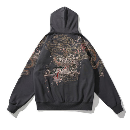 Dragon Embroidery Heavy Industry Coat For Men And Women