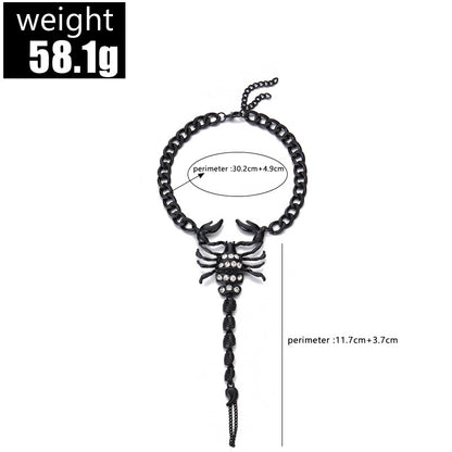 Simple Gun Black Diamond Scorpion Anklet