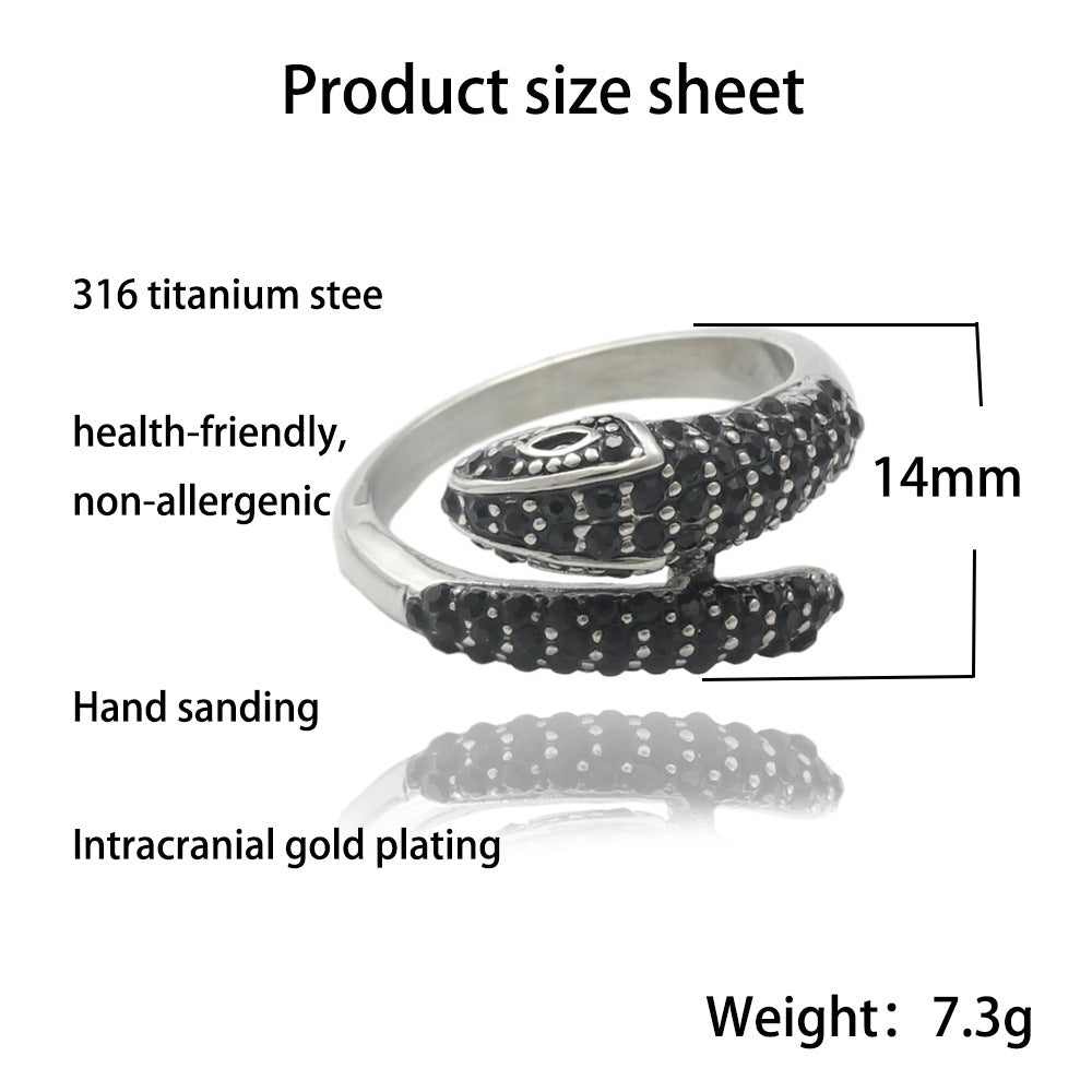 Retro Titanium Steel Animal Snake Ring