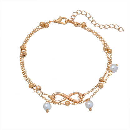 Vintage Pearl Pendant Anklet European And American