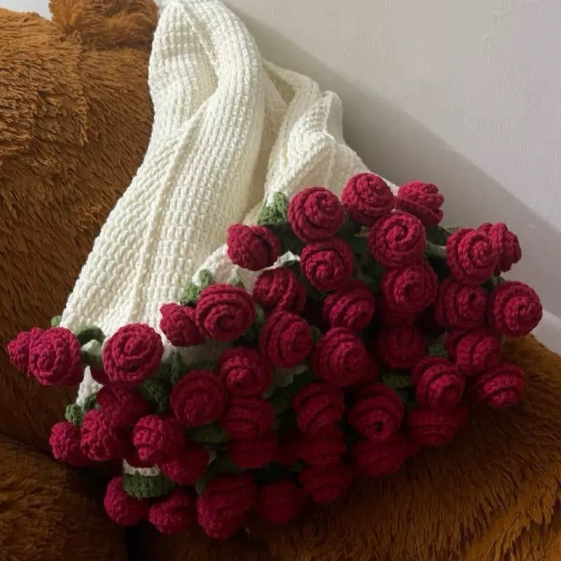 Hand-woven Diy Material Package Wool Ball Crocheted Flower Blanket