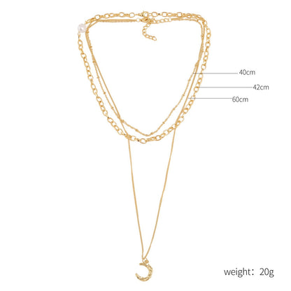 Double-layer Golden Lock Heart Necklace