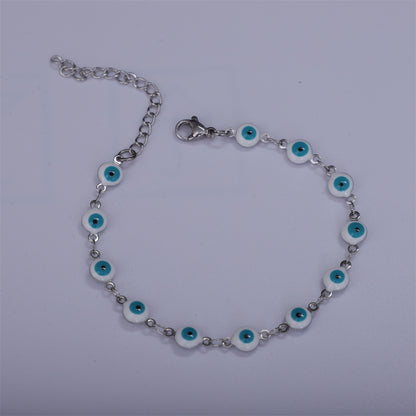 Titanium Steel Round Eye Lucky Amulet Bracelet
