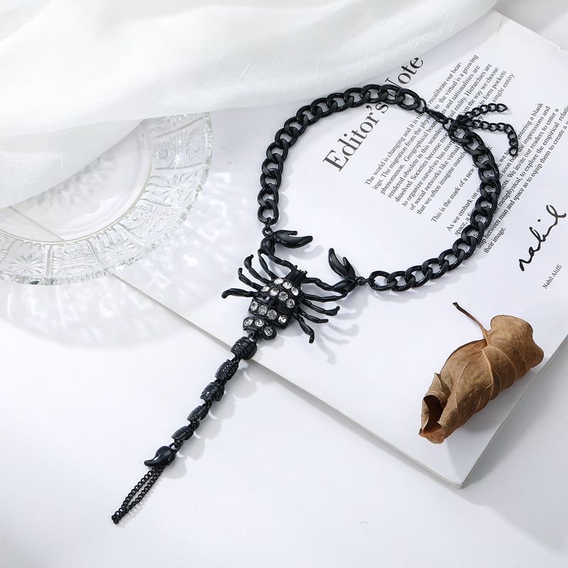 Simple Gun Black Diamond Scorpion Anklet