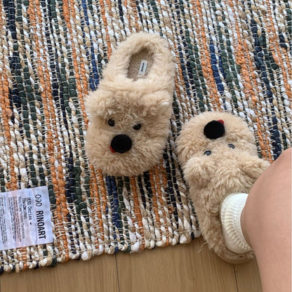 Women's Winter Plush Cartoon Puppy Cotton Slippers