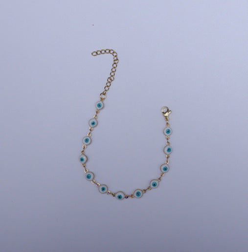 Titanium Steel Round Eye Lucky Amulet Bracelet