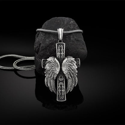 Mens Fashion Vintage Wing Shape Pendant Necklace