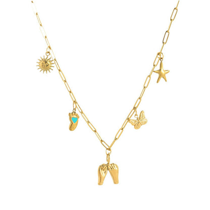 Stainless Steel Hand Pendant Butterfly XINGX Sun