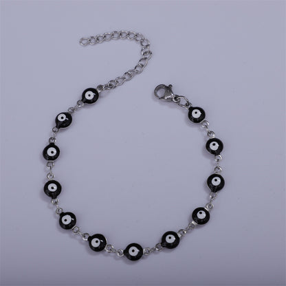 Titanium Steel Round Eye Lucky Amulet Bracelet