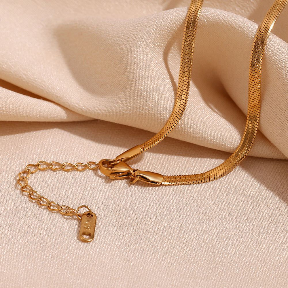 Fashion Special-interest 18K Gold Blade Chain Shell Flower Necklace